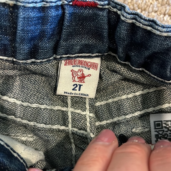 True Religion Jeans Toddler 2 2T White Stitching - Picture 3 of 8